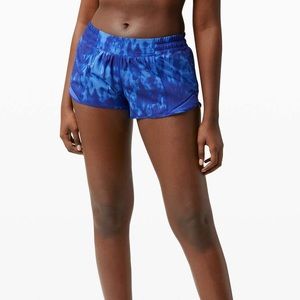 Blue Rare tie dye Lululemon Hotty Hot shorts